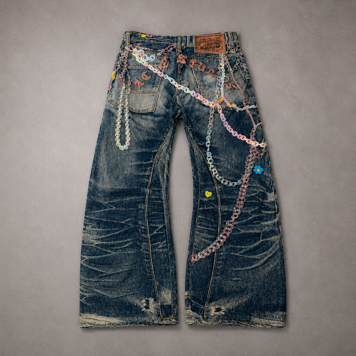 ACNE STUDIOS Chain Embellished Baggy Jeans