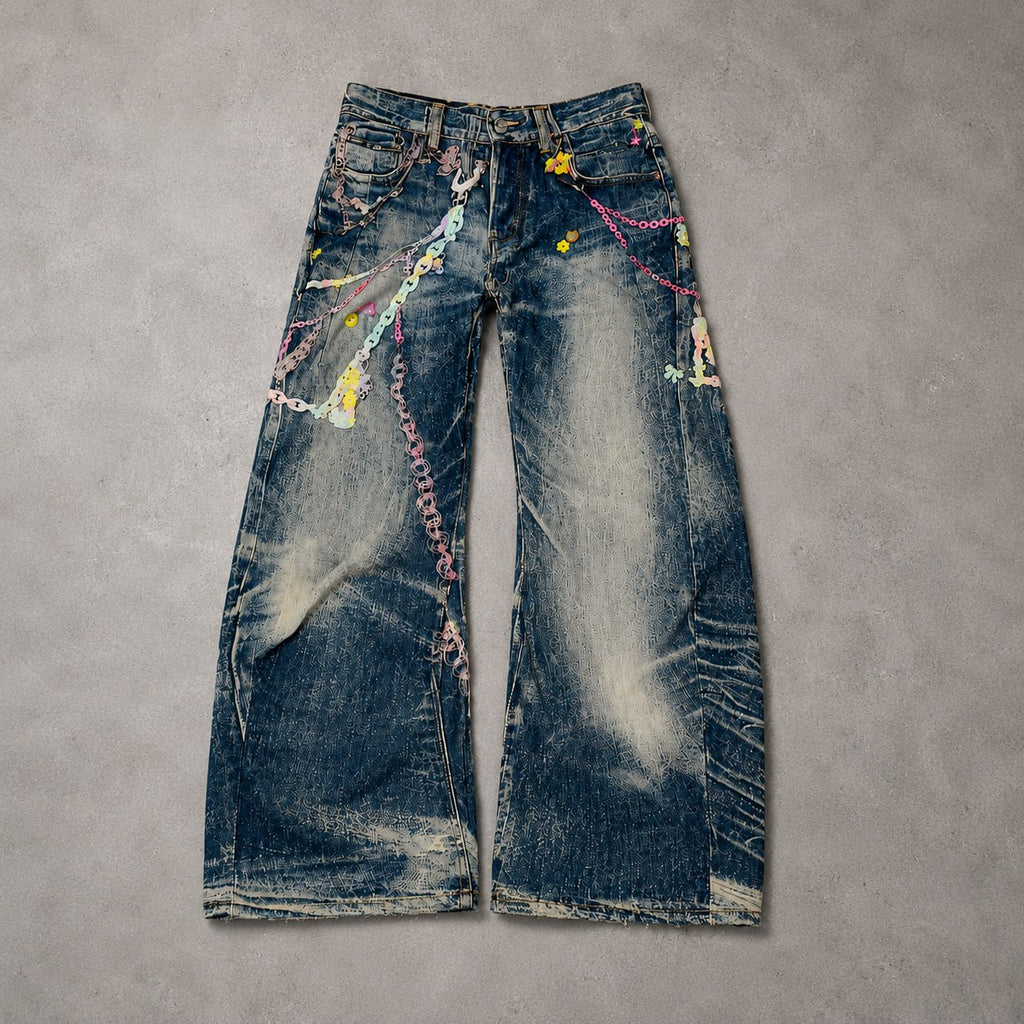 ACNE STUDIOS Chain Embellished Baggy Jeans